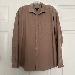 New Look Corduroy Taupe Button-Down Shirt - Size M - ASOS